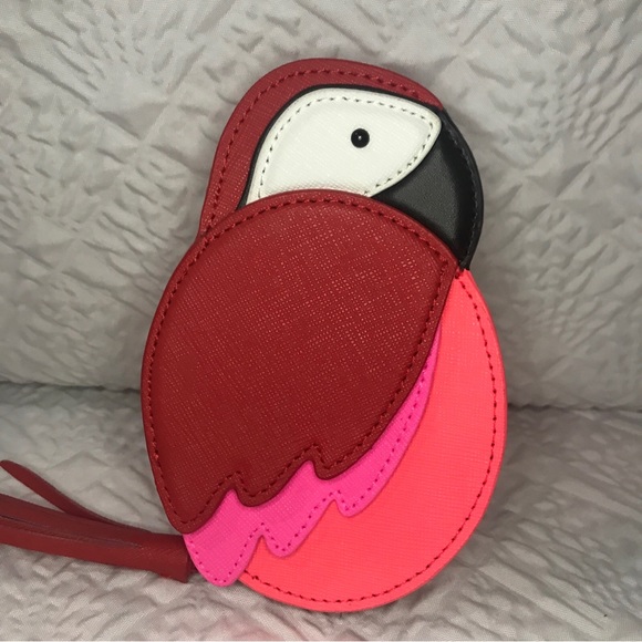 SOLD……..Kate Spade Leather Parrot Coin Purse Bag Novelty - Picture 9 of 9